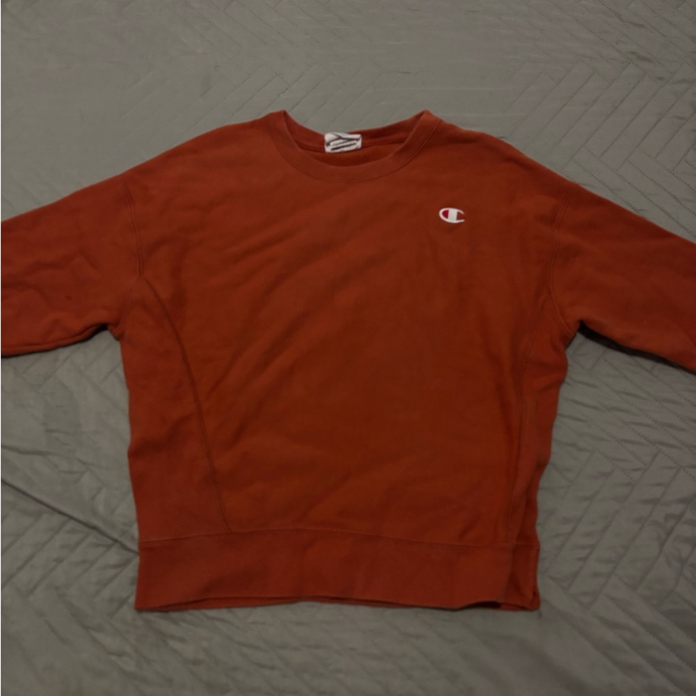 Champion crewneck sweater

Color - Orange 🍊 

Size - medium